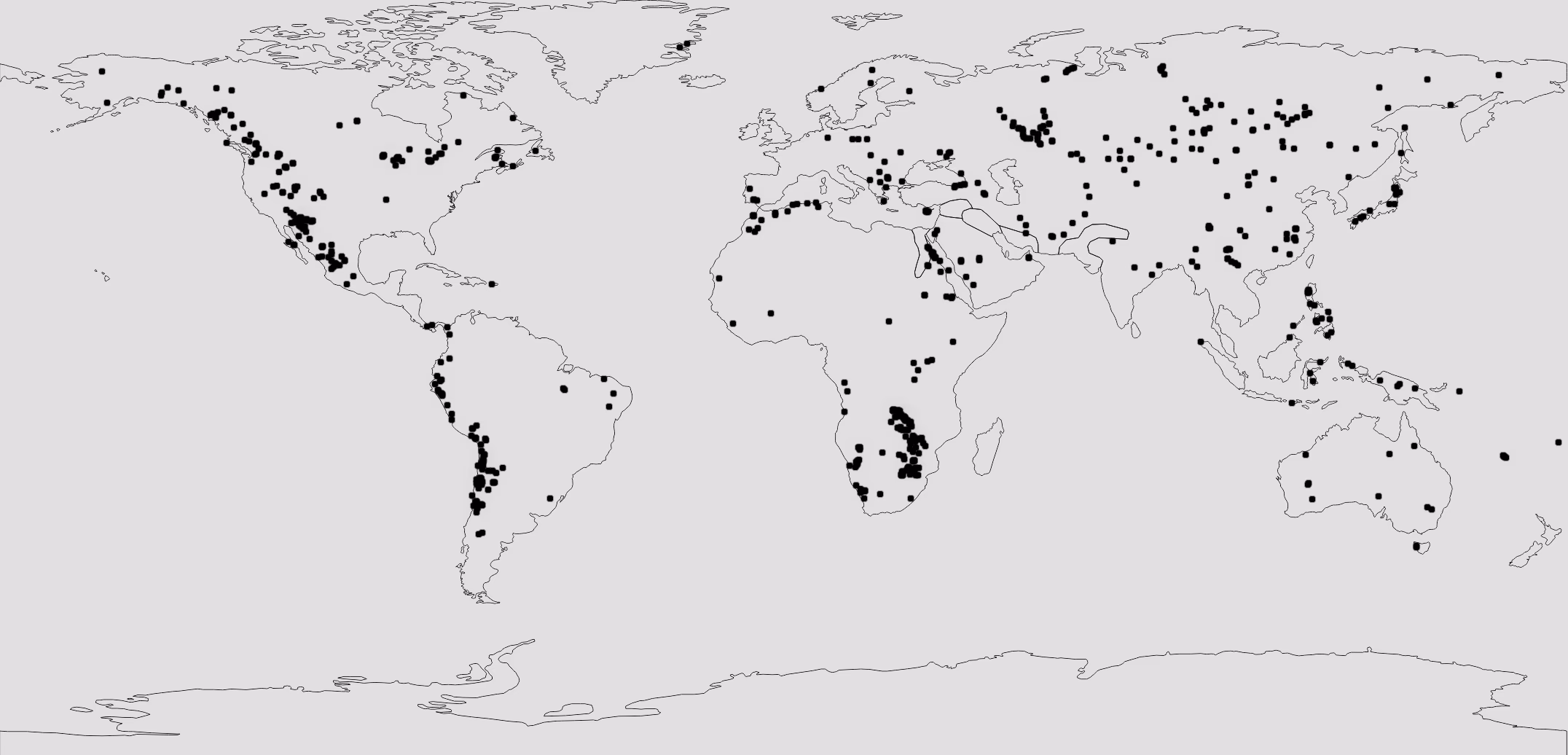 Copper ore hotspot distribution map