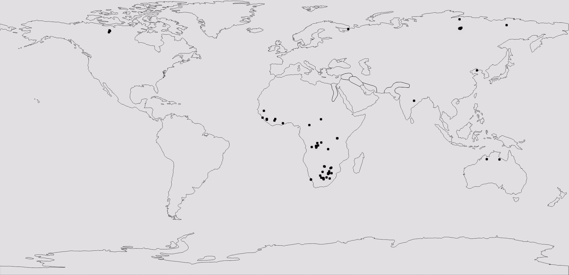 Diamond ore hotspot distribution map